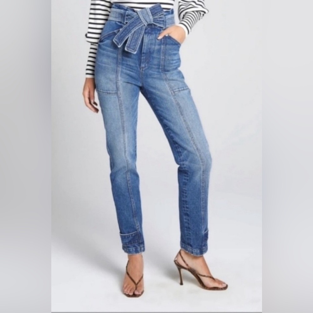 NWT ALC “Luke Tie” high rise jeans - Blue - Size 14